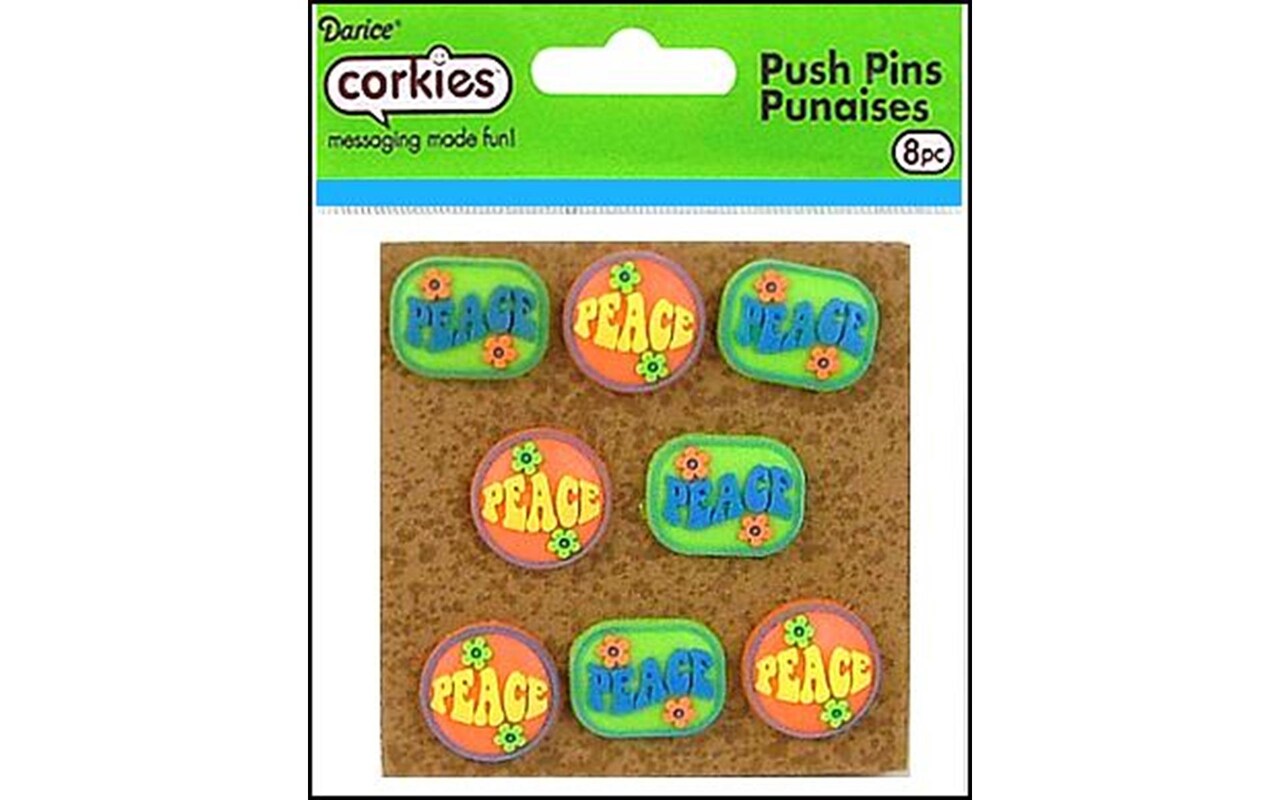 Darice Corkies Push Pin Peace 8pc